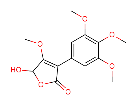 Molecular Structure of 61418-14-2 (2(5H)-Furanone, 5-hydroxy-4-methoxy-3-(3,4,5-trimethoxyphenyl)-)