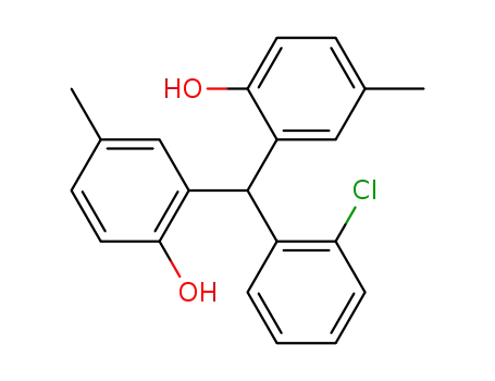Molecular Structure of 54764-85-1 (2-[(2-chlorophenyl)-(2-hydroxy-5-methyl-phenyl)methyl]-4-methyl-phenol)