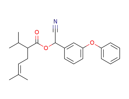 Molecular Structure of 62391-83-7 (4-Hexenoic acid, 5-methyl-2-(1-methylethyl)-,
cyano(3-phenoxyphenyl)methyl ester)