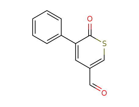 Molecular Structure of 61149-48-2 (2H-Thiopyran-5-carboxaldehyde, 2-oxo-3-phenyl-)