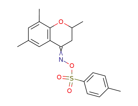 Molecular Structure of 62022-71-3 (4H-1-Benzopyran-4-one, 2,3-dihydro-2,6,8-trimethyl-,
O-[(4-methylphenyl)sulfonyl]oxime)