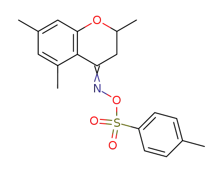 Molecular Structure of 61995-71-9 (4H-1-Benzopyran-4-one, 2,3-dihydro-2,5,7-trimethyl-,
O-[(4-methylphenyl)sulfonyl]oxime)