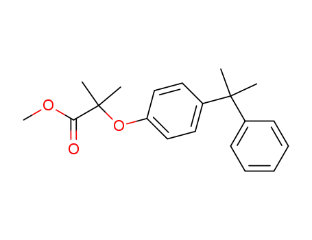 Molecular Structure of 70757-71-0 (Propanoic acid, 2-methyl-2-[4-(1-methyl-1-phenylethyl)phenoxy]-, methyl
ester)
