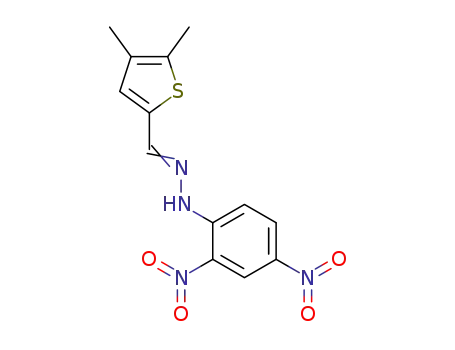 Molecular Structure of 53548-93-9 (2-Thiophenecarboxaldehyde, 4,5-dimethyl-,
(2,4-dinitrophenyl)hydrazone)