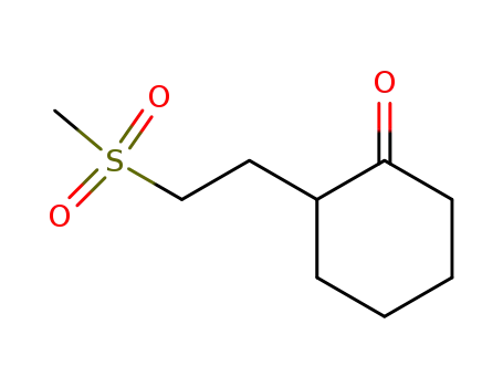 Molecular Structure of 55930-55-7 (Cyclohexanone, 2-[2-(methylsulfonyl)ethyl]-)