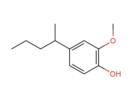 Molecular Structure of 27060-47-5 (Phenol, 2-methoxy-4-(1-methylbutyl)-)