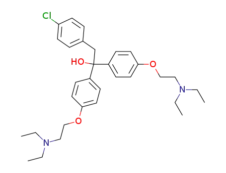 Molecular Structure of 5785-28-4 (Benzeneethanol,4-chloro-a,a-bis[4-[2-(diethylamino)ethoxy]phenyl]-)