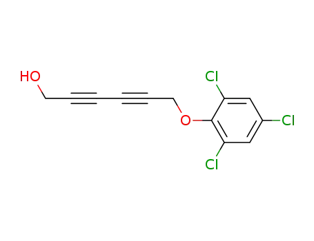 Molecular Structure of 60989-50-6 (2,4-Hexadiyn-1-ol, 6-(2,4,6-trichlorophenoxy)-)