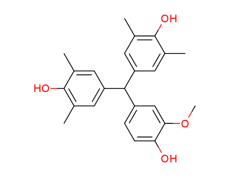 Molecular Structure of 107156-66-1 (Phenol, 4,4'-[(4-hydroxy-3-methoxyphenyl)methylene]bis[2,6-dimethyl-)