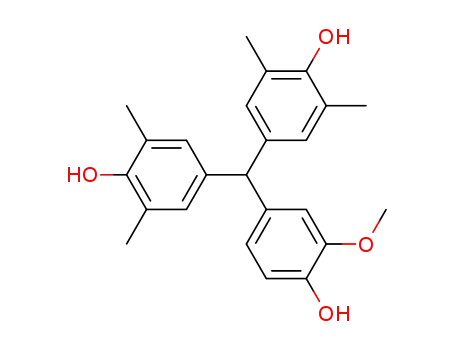 Molecular Structure of 107156-66-1 (Phenol, 4,4'-[(4-hydroxy-3-methoxyphenyl)methylene]bis[2,6-dimethyl-)