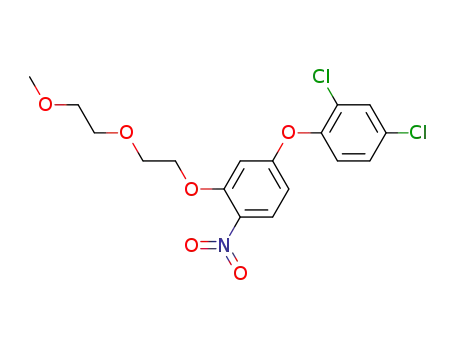 Molecular Structure of 58850-33-2 (Benzene,
2,4-dichloro-1-[3-[2-(2-methoxyethoxy)ethoxy]-4-nitrophenoxy]-)