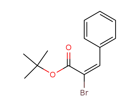 Molecular Structure of 5522-75-8 (2-Propenoic acid, 2-bromo-3-phenyl-, 1,1-dimethylethyl ester, (E)-)