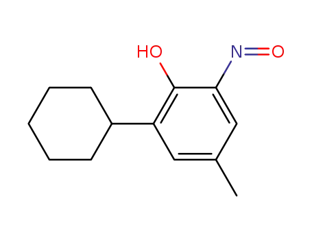 Molecular Structure of 59919-29-8 (Phenol, 2-cyclohexyl-4-methyl-6-nitroso-)