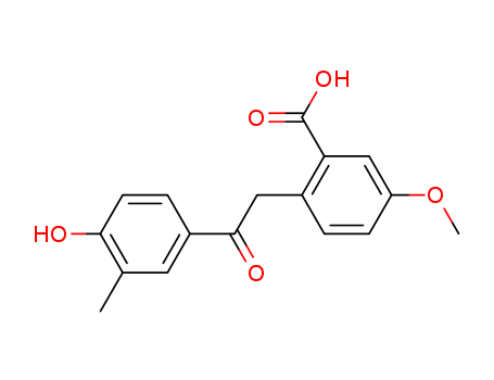 Benzoicacid, 2-[2-(4-hydroxy-3-methylphenyl)-2-oxoethyl]-5-methoxy-