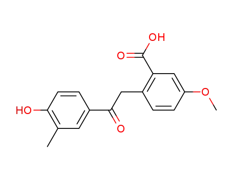 Benzoicacid, 2-[2-(4-hydroxy-3-methylphenyl)-2-oxoethyl]-5-methoxy-