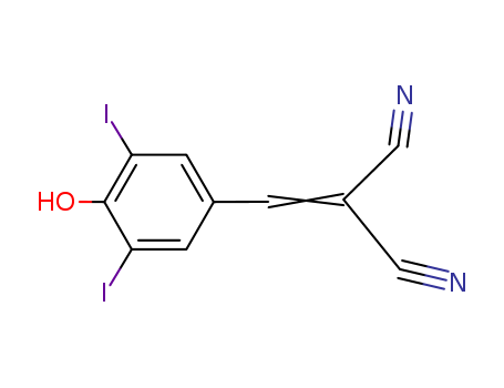 26195-45-9,Propanedinitrile,2-[(4-hydroxy-3,5-diiodophenyl)methylene]-,Malononitrile,(4-hydroxy-3,5-diiodobenzylidene)- (7CI,8CI); Propanedinitrile,[(4-hydroxy-3,5-diiodophenyl)methylene]- (9CI); AG 1049; Tyrphostin AG 1049