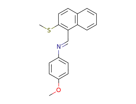Molecular Structure of 112305-12-1 (Benzenamine, 4-methoxy-N-[[2-(methylthio)-1-naphthalenyl]methylene]-,
(E)-)