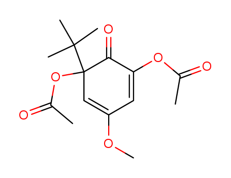 Molecular Structure of 1947-16-6 (2,4-Cyclohexadien-1-one,
2,6-bis(acetyloxy)-6-(1,1-dimethylethyl)-4-methoxy-)
