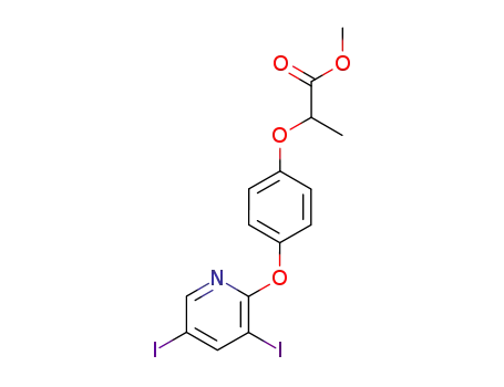 Molecular Structure of 60074-69-3 (Propanoic acid, 2-[4-[(3,5-diiodo-2-pyridinyl)oxy]phenoxy]-, methyl ester)
