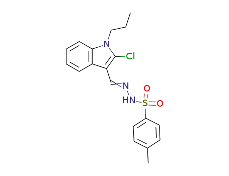 Molecular Structure of 71065-53-7 (Benzenesulfonicacid, 4-methyl-, 2-[(2-chloro-1-propyl-1H-indol-3-yl)methylene]hydrazide)