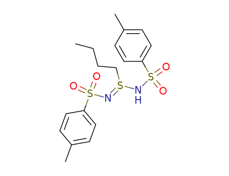 Molecular Structure of 109701-29-3 (Benzenesulfonamide,
N-[S-butyl-N-[(4-methylphenyl)sulfonyl]sulfinimidoyl]-4-methyl-)