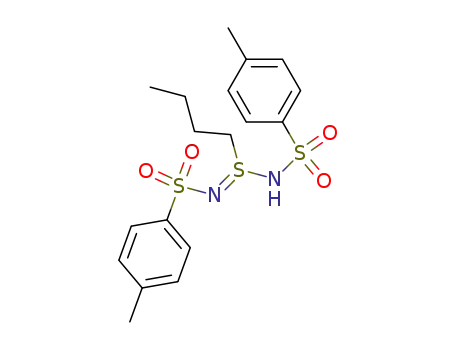 Molecular Structure of 109701-29-3 (Benzenesulfonamide,
N-[S-butyl-N-[(4-methylphenyl)sulfonyl]sulfinimidoyl]-4-methyl-)