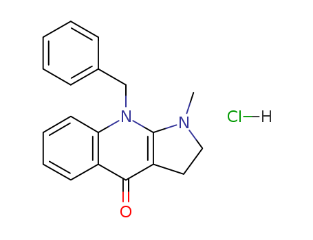 Molecular Structure of 102280-95-5 (4H-Pyrrolo[2,3-b]quinolin-4-one,1,2,3,9-tetrahydro-1-methyl-9-(phenylmethyl)-, hydrochloride (1:2))