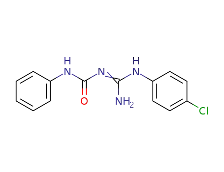 Molecular Structure of 56858-80-1 (Urea, N-[[(4-chlorophenyl)amino]iminomethyl]-N'-phenyl-)