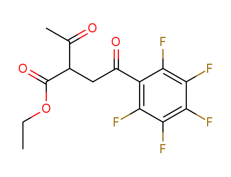 Molecular Structure of 10019-87-1 (Benzenebutanoic acid, a-acetyl-2,3,4,5,6-pentafluoro-g-oxo-, ethyl ester)