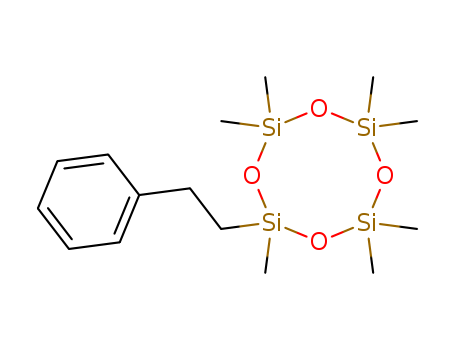 Molecular Structure of 17864-12-9 (Cyclotetrasiloxane, heptamethyl(2-phenylethyl)-)