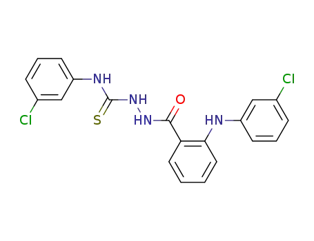 Molecular Structure of 61808-64-8 (Benzoic acid, 2-[(3-chlorophenyl)amino]-,
2-[[(3-chlorophenyl)amino]thioxomethyl]hydrazide)