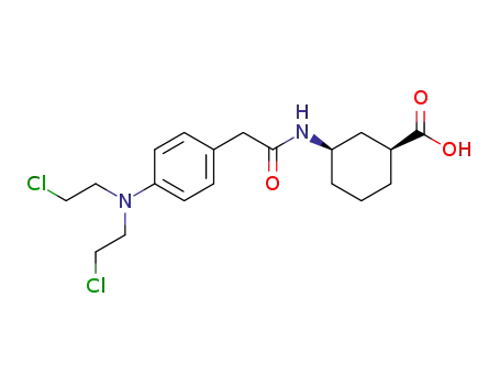 Molecular Structure of 62558-48-9 (Cyclohexanecarboxylic acid,
3-[[[4-[bis(2-chloroethyl)amino]phenyl]acetyl]amino]-, cis-)