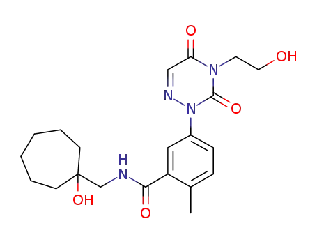 Benzamide,
5-[4,5-dihydro-4-(2-hydroxyethyl)-3,5-dioxo-1,2,4-triazin-2(3H)-yl]-N-[(1-
hydroxycycloheptyl)methyl]-2-methyl-