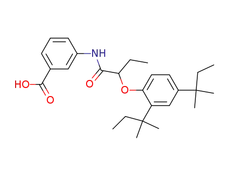 Molecular Structure of 36753-13-6 (Benzoic acid,
3-[[2-[2,4-bis(1,1-dimethylpropyl)phenoxy]-1-oxobutyl]amino]-)