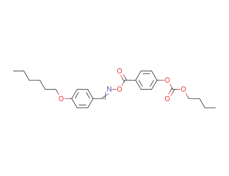 Molecular Structure of 61096-58-0 (Carbonic acid, butyl
4-[[[[[4-(hexyloxy)phenyl]methylene]amino]oxy]carbonyl]phenyl ester)