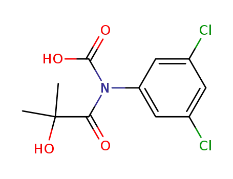 Molecular Structure of 51103-60-7 (Carbamic acid, (3,5-dichlorophenyl)(2-hydroxy-2-methyl-1-oxopropyl)-)