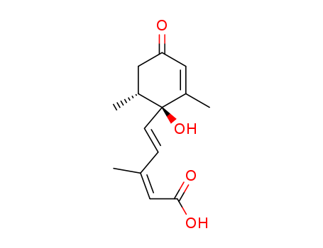 Molecular Structure of 160497-81-4 (2,4-Pentadienoic acid,
5-[(1R,6R)-1-hydroxy-2,6-dimethyl-4-oxo-2-cyclohexen-1-yl]-3-methyl-,
(2Z,4E)-)