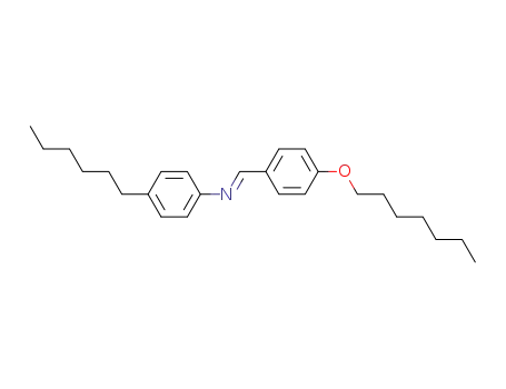 Molecular Structure of 114881-18-4 (Benzenamine, N-[[4-(heptyloxy)phenyl]methylene]-4-hexyl-, (E)-)