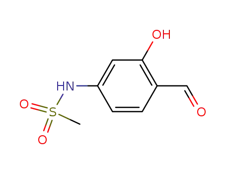 Molecular Structure of 62119-75-9 (Methanesulfonamide, N-(4-formyl-3-hydroxyphenyl)-)