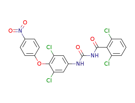 Molecular Structure of 60731-70-6 (Benzamide,
2,6-dichloro-N-[[[3,5-dichloro-4-(4-nitrophenoxy)phenyl]amino]carbonyl]-)