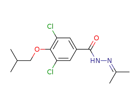 Molecular Structure of 23964-49-0 (Benzoic acid,3,5-dichloro-4-(2-methylpropoxy)-, 2-(1-methylethylidene)hydrazide)