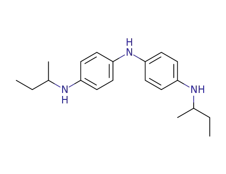 Molecular Structure of 113754-92-0 (1,4-Benzenediamine,
N-(1-methylpropyl)-N'-[4-[(1-methylpropyl)amino]phenyl]-)