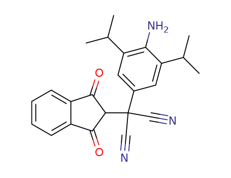Molecular Structure of 60230-11-7 (Propanedinitrile,
[4-amino-3,5-bis(1-methylethyl)phenyl](2,3-dihydro-1,3-dioxo-1H-inden-
2-yl)-)