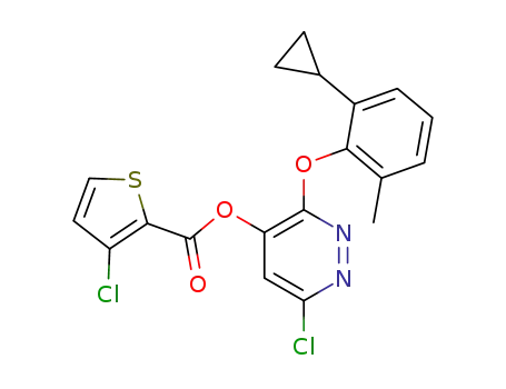 2-Thiophenecarboxylic acid, 3-chloro-,
6-chloro-3-(2-cyclopropyl-6-methylphenoxy)-4-pyridazinyl ester
