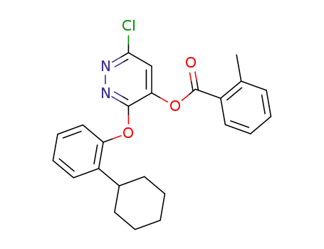Molecular Structure of 499228-97-6 (Benzoic acid, 2-methyl-, 6-chloro-3-(2-cyclohexylphenoxy)-4-pyridazinyl
ester)