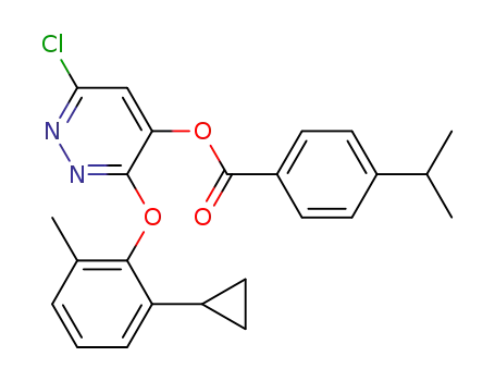 Molecular Structure of 499232-52-9 (Benzoic acid, 4-(1-methylethyl)-,
6-chloro-3-(2-cyclopropyl-6-methylphenoxy)-4-pyridazinyl ester)