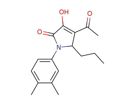 Molecular Structure of 512177-33-2 (2H-Pyrrol-2-one,
4-acetyl-1-(3,4-dimethylphenyl)-1,5-dihydro-3-hydroxy-5-propyl-)