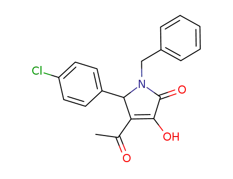 Molecular Structure of 296897-23-9 (2H-Pyrrol-2-one,
4-acetyl-5-(4-chlorophenyl)-1,5-dihydro-3-hydroxy-1-(phenylmethyl)-)
