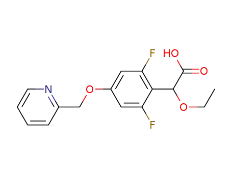 Molecular Structure of 701269-90-1 (Benzeneacetic acid, a-ethoxy-2,6-difluoro-4-(2-pyridinylmethoxy)-)