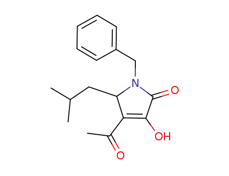 Molecular Structure of 512176-82-8 (2H-Pyrrol-2-one,
4-acetyl-1,5-dihydro-3-hydroxy-5-(2-methylpropyl)-1-(phenylmethyl)-)